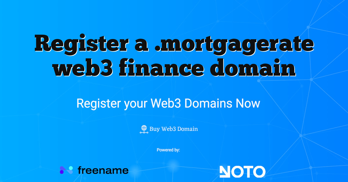 Register a .mortgagerate web3 finance domain